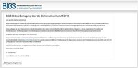 BIGS Online-Befragung über die Sicherheitswirtschaft 2014