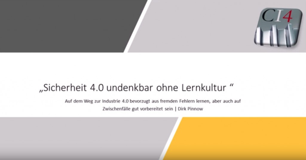 CI4-Akteur Dirk Pinnow: Sicherheit 4.0 undenkbar ohne Lernkultur