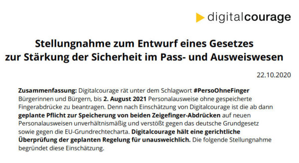 digitalcourage-stellungnahme-fingerabdruck-pflicht-personalkausweis