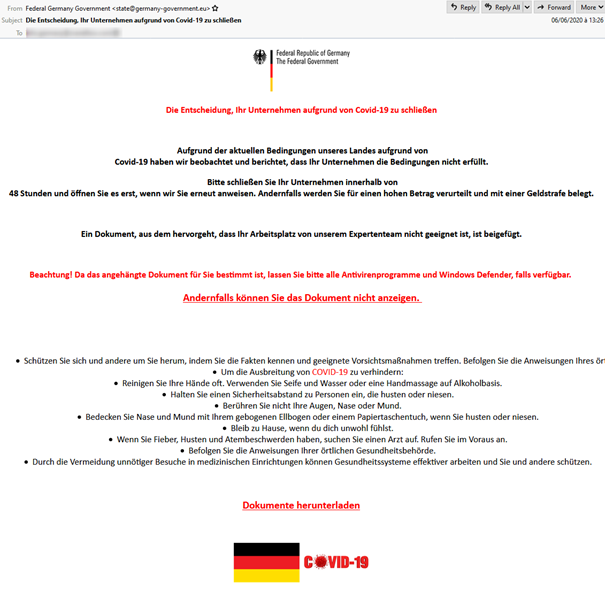 Gefälschte E-Mail der Bundesregierung