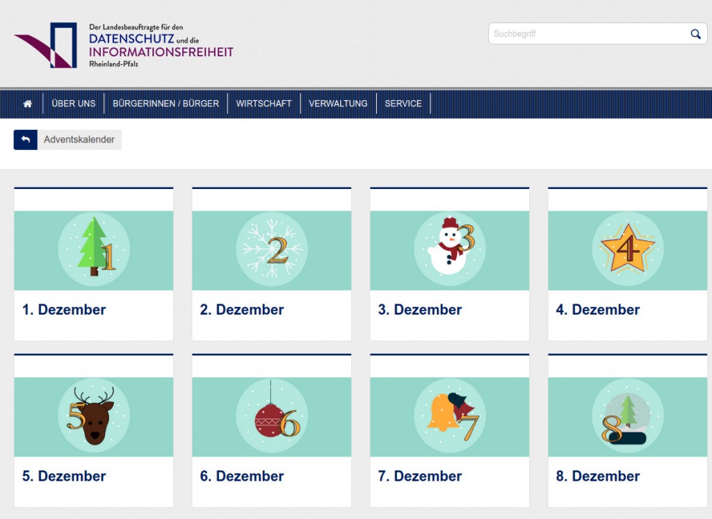 Adventskalender des LfDI RLP 2019