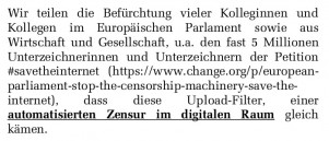 Screenshot: MdB-Schreiben Nicola Beer, Jimmy Schulz und Manuel Höferlin an ALDE Group im EU-Parlament